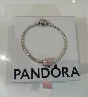 판도라 실버 핑크 참 팔찌