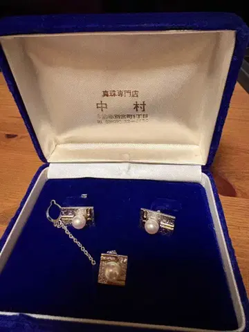 실버 진주 커프스 링크 세트