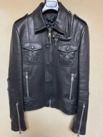 STUD HOMME 가죽 L자 지퍼 가죽 자켓 42