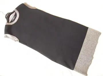 PAULE KA 폴카 바이컬러 니트 원피스 드레스