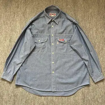 90s Budweiser 버드와이저 데님 워크 셔츠 구제 의류 네임 자수