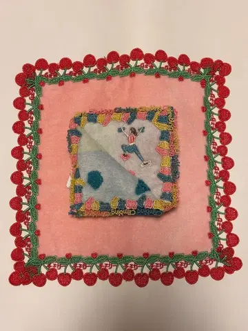 타월 손수건 체리 (피치)와 볼더링 (핑크 MIX) 2장 세트