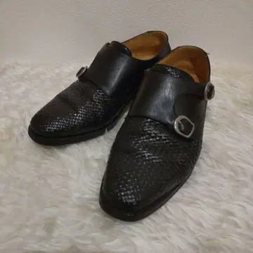 새상품급 gravati 비즈니스 슈즈 더블 몽크 스트랩 블랙 가죽