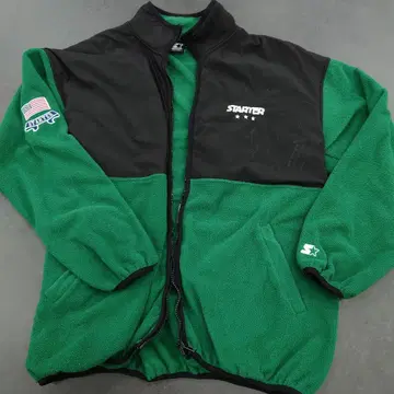 STARTER 플리스 자켓 그린/블랙 남성용 사이즈 M