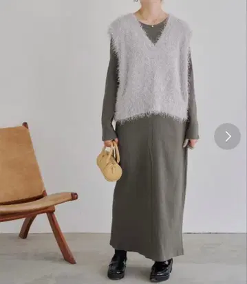 titivate 크루넥 리브 원피스 M 사이즈