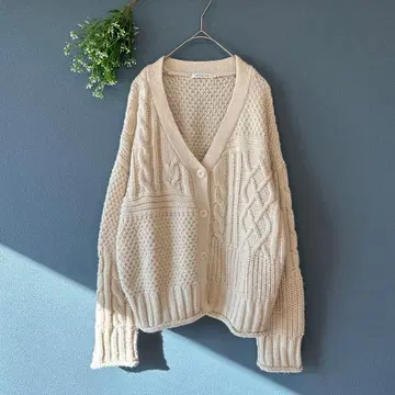 올리브 데 올리브 [F] 성인 내추럴 고급스러움 랜덤 편직 니트 가디건