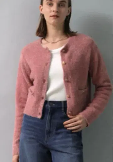 CADUNE 카듀네 반짝이는 니트 자켓 핑크 S 사이즈 워셔블