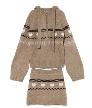 andmary Heart knit set up beige