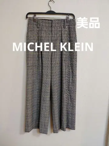 새상품급 미쉘클랑 MICHEL KLEIN 글렌체크 와이드 팬츠