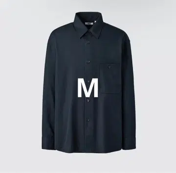 UNIQLO U 트윌 워크 오버사이즈 셔츠 네이비 M