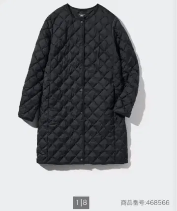 유니클로 블랙 퍼프 테크 퀼팅 코트 새상품 블랙 M