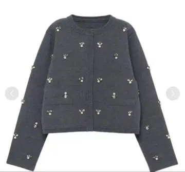 아뉴앙스 비쥬 니트 자켓 그레이