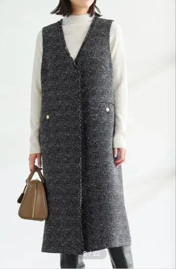 [ 새상품급 ] 그린 라벨 릴랙싱 믹스 트위드 2WAY 베스트 원피스