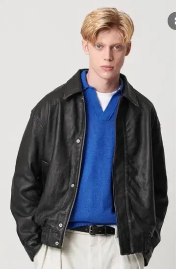 BEAUTY&YOUTH 러브 가죽 플라이트 자켓