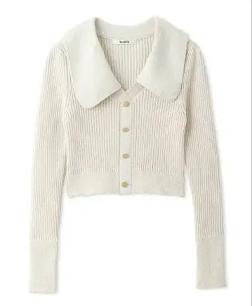 SNIDEL 빅 칼라 크롭 니트 가디건