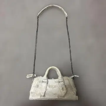 ZARA 화이트 데님 데미지 숄더백