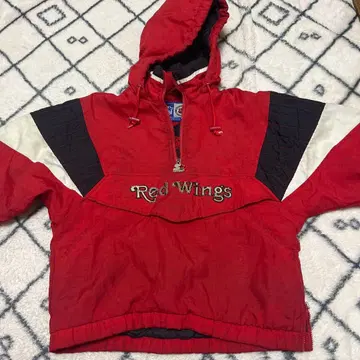 스타터 NHL 레드윙스 하프 지퍼 자수 충전솜 나일론 자켓