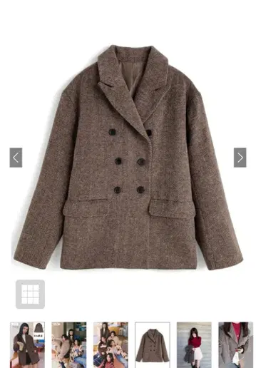 GRL ILLIT BEB 헤링본 무늬 더블 버튼 자켓 tu1883