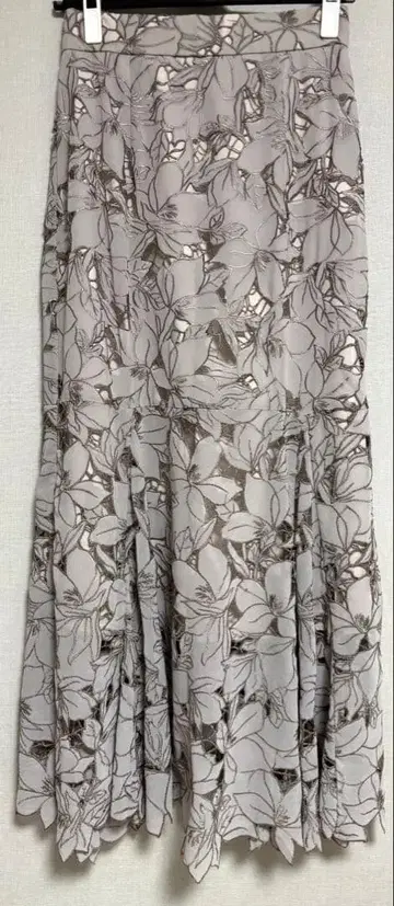 SNIDEL 커팅 레이스 머메이드 스커트 핑크 베이지 1