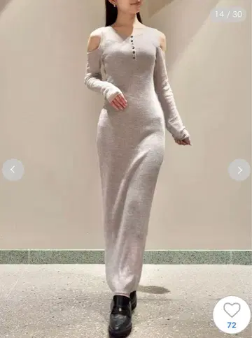 [ snidel ] 오픈 숄더 시어 니트 원피스 [ 2025AW ]