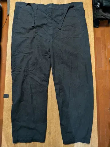 미군 호스피탈 팬츠 포켓 부착 블랙 염색