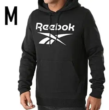 새상품 리복 빅 로고 속기모 후드 맨투맨 GR1658 블랙 M