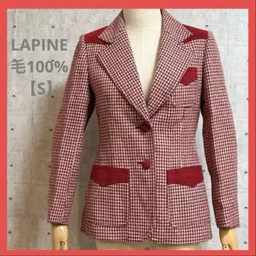 라핀 LAPINE 모 100% [ S ] 빨흰 하운드투스 테일러드 자켓