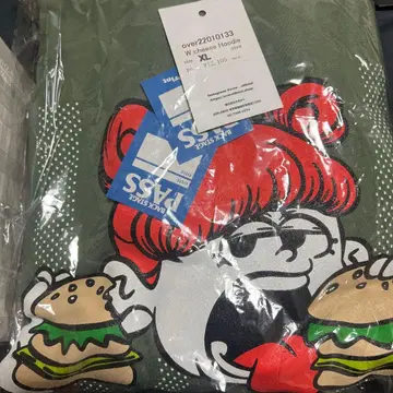 OVER PRINT W Cheese Hoodies XL