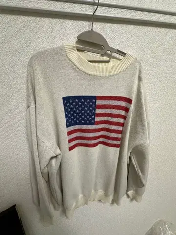 미국 국기 프린트 니트 스웨터