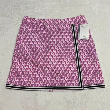 새상품 Munsingwear 골프 스커트 모노그램 패턴 퍼플 x 화이트