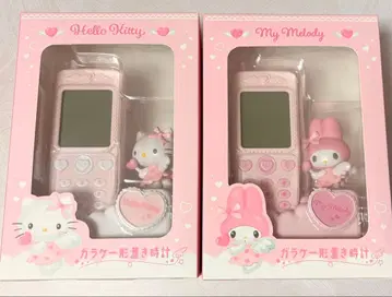 폴더폰형 탁상시계 산리오 헬로키티 마이멜로디