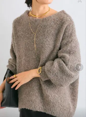 RIVE DROITE 부클레 볼륨 니트 그레이