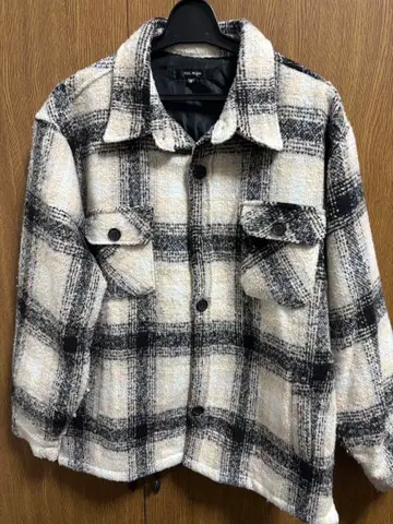 플란넬 체크 무늬 셔츠 자켓