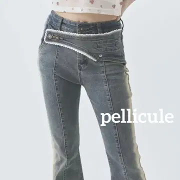 페리큐르 pellicule lacebelt 플레어 데님