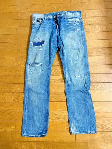 데님&서플라이 랄프 로렌 데미지 데님 패치워크 청바지