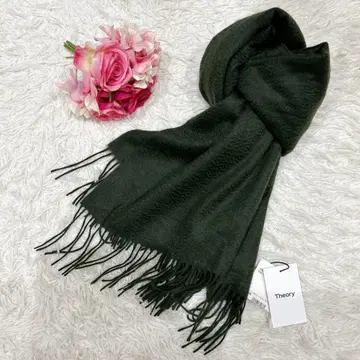 새상품 띠어리 스톨 머플러 대형 캐시미어 100% 카키
