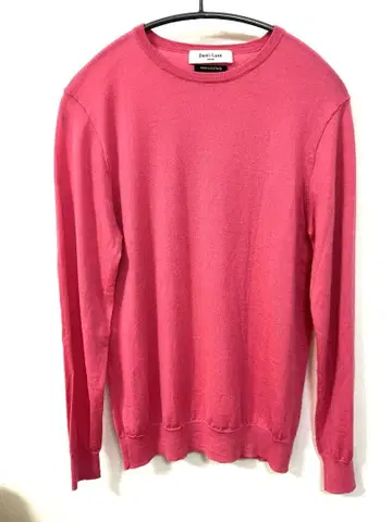 미사용 드 밀크 빔즈 크루넥 니트 핑크 울 100%