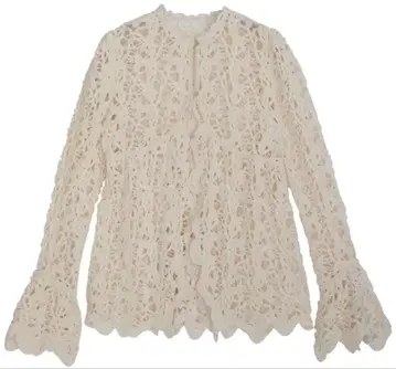 [ 새상품 ] UND VELOUR LACE PEPLUM KNIT TOP