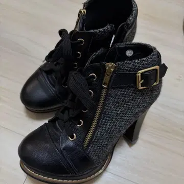 HarrisTweed 해리스 트위드 사이드 지퍼 숏부츠 M 블랙