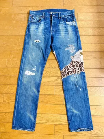 데님&서플라이 랄프 로렌 데미지 데님 패치워크 청바지