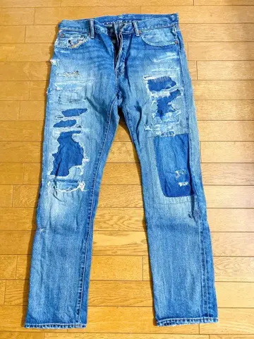 데님&서플라이 랄프 로렌 데미지 데님 패치워크 청바지