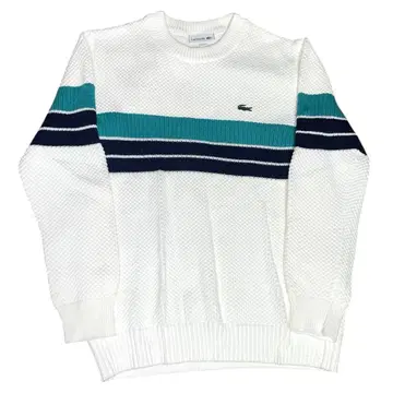 LACOSTE 라코스테 니트 보더 화이트