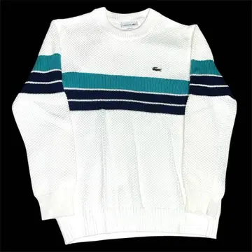 LACOSTE 라코스테 니트 보더 화이트