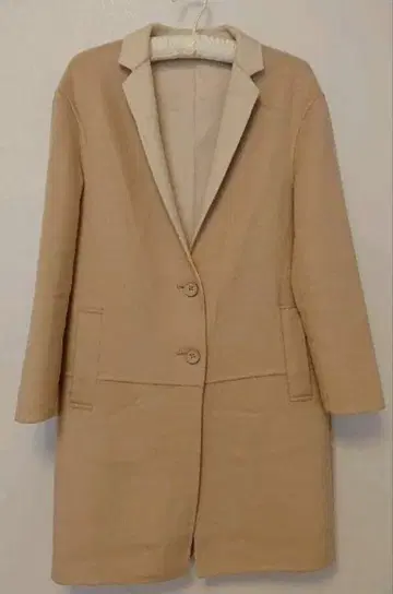 타야마 준로 베이지 더블 페이스 체스터 코트