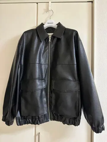 Ray beams 인조 가죽 플라이트 자켓