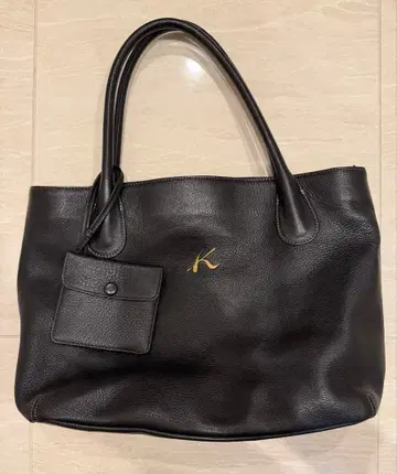 키타무라 블랙 가죽 토트
