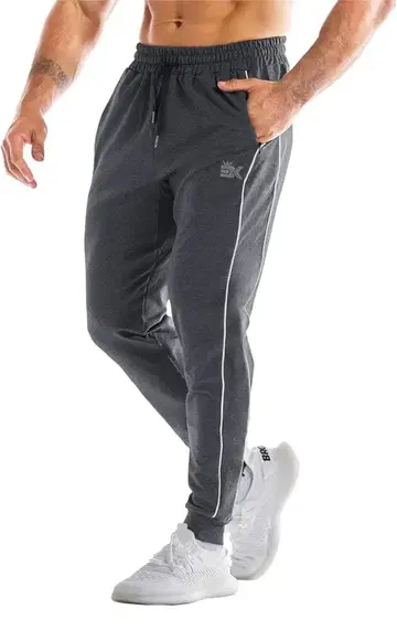 조거 팬츠 남성용 숨겨진 지퍼 포켓 촉감이 좋은 스웨트 팬츠