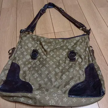 russet 올리브 그린 숄더백 캔버스 가죽