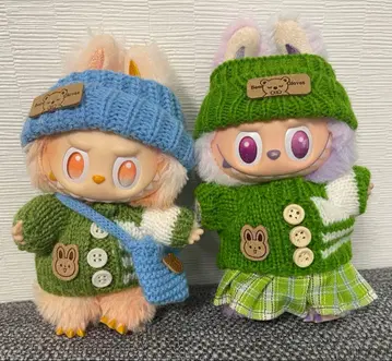 LABUBU 라브브 의류 2체분 세트 니트 코디 겨울 의류 옷 갈아입기