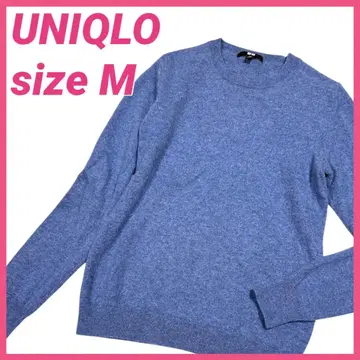유니클로 UNIQLO 캐시미어 니트 크루넥 M 블루